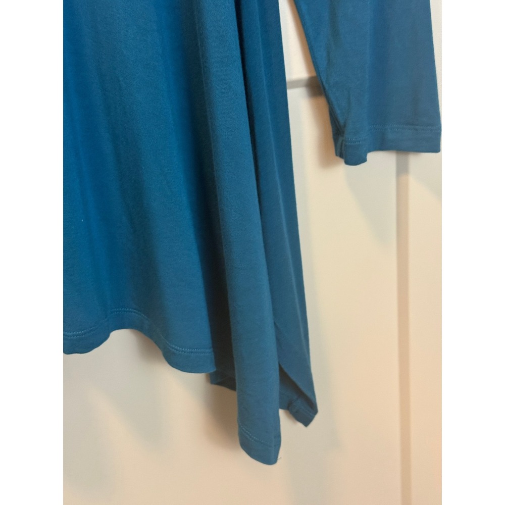 Soft Surroundings Timely Teal Blue Longline Scoop Neck Tunic Size Large - Picture 3 of 9